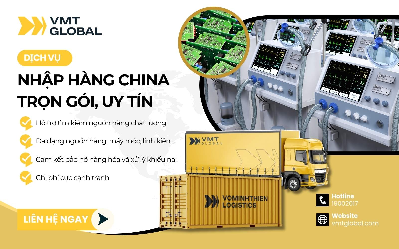 Dịch vụ nhập hàng Trung Quốc trọn gói tại VMT Global